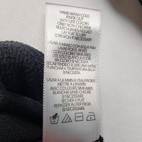 Calvin Klein Womens L Large Flare with Piping Pullover Blouse Black with stripes - Picture 11 of 12